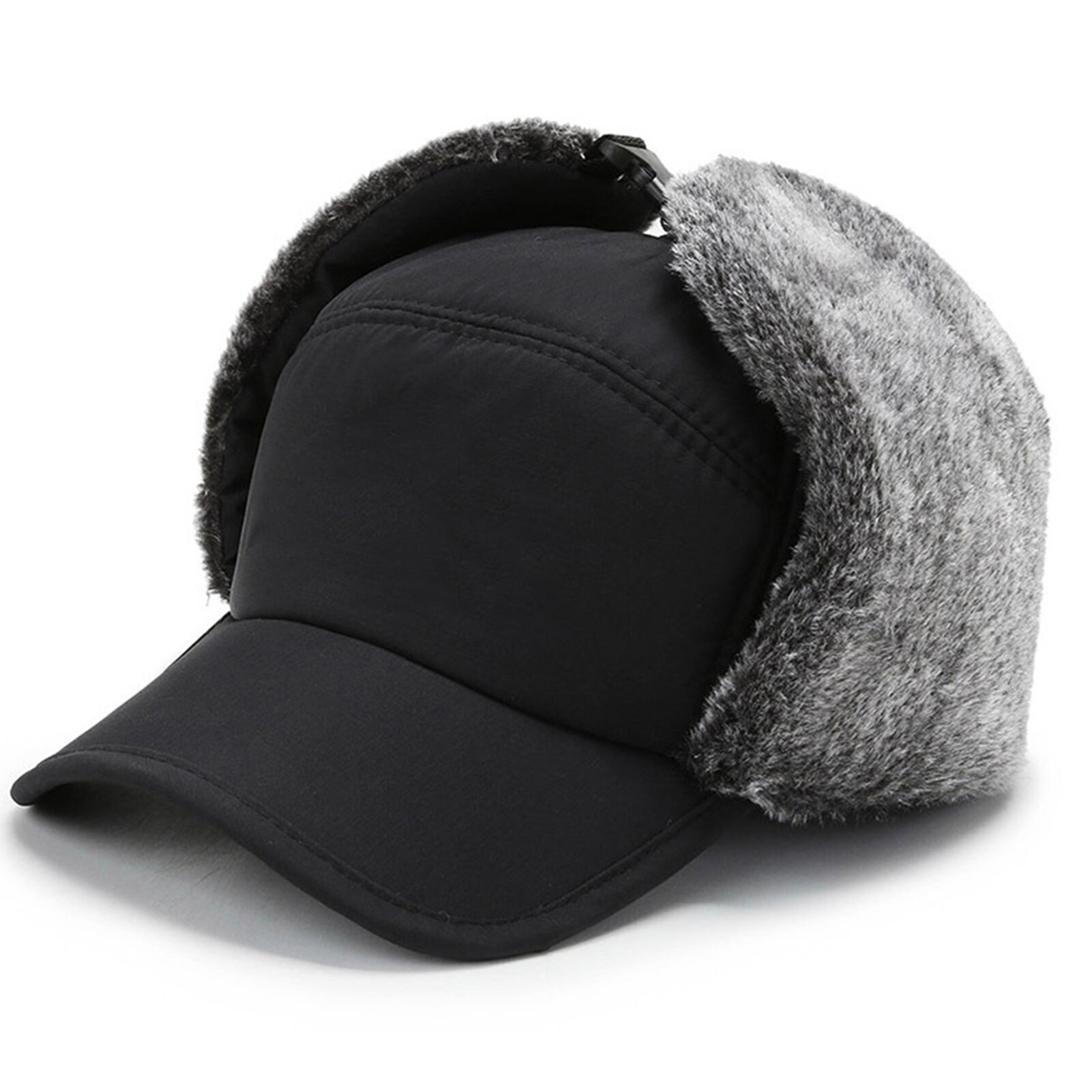 Men Bomber Hats Warm Plush Ear Flaps Breathable Mask Neck Thicken Winter Cycle Cap Scarf Set Women Men Warm hat with wide brim