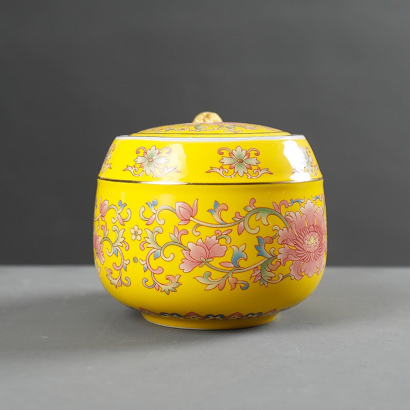 Funeral Ashes Urn For Human Cremation Holder Keepsake Memory Pal Ceramic Urns Casket Ceramics Hand Painted Coffin Commemorating: Yellow