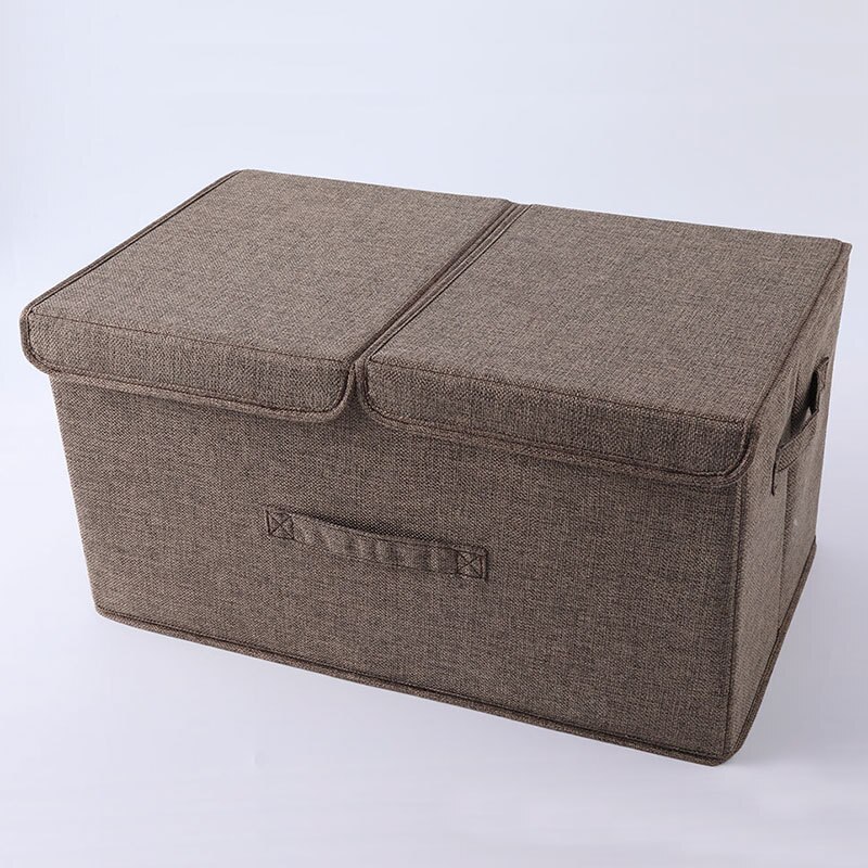 Cestas de almacenamiento para armario organizador de ropa interior y calcetines, caja de almacenamiento plegable para el hogar, cajón de tela, organizador de ropa: Coffee / 50x30x25cm