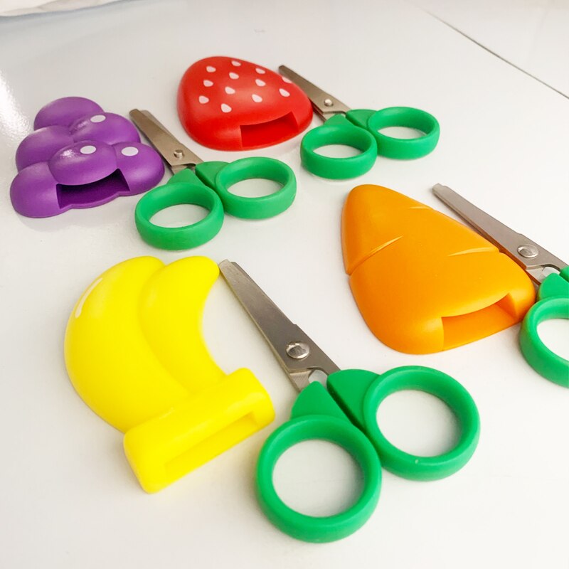 Magnetic Scissors Cute Kawaii Fruit Scissors Small Scissors With Safe Cap Scrapbook Paper Crafts DIY Home Cutting Thread Cutter