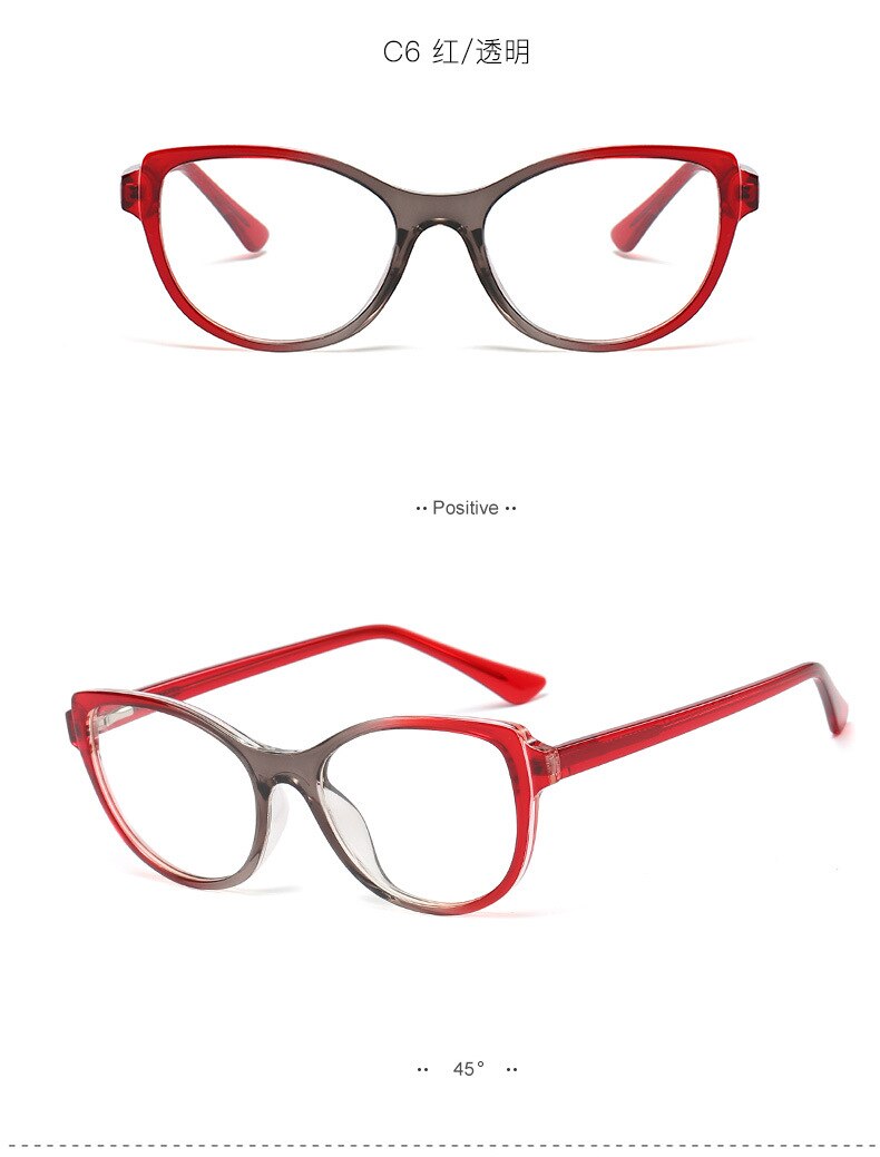 simple versatile frame mirror TR90 spring leg plug flat lens men's and women's spectacle frames: C6