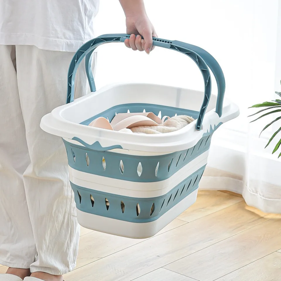 Opvouwbare wasmand Ellips Ovale badkuip - Draagbare waskuip Ruimtebesparende wascontainers Home Organizer Basket: Brons