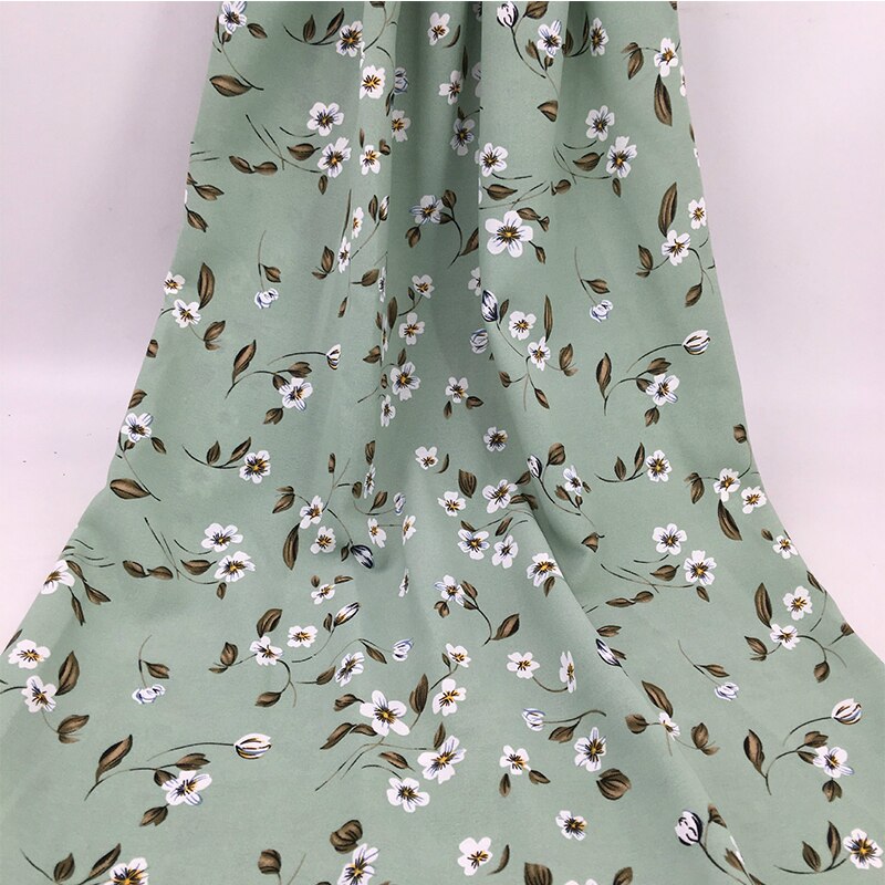 Blanco suave Floral tela raso estampado vestido camisas negro rojo rosa amarillo verde y azul oscuro por el metro 150cm de ancho: 5