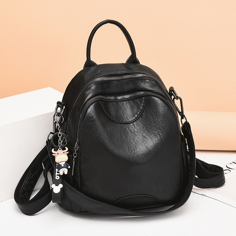 Mochila de cuero Pu de , Mochila de viaje de para mujer, mochilas escolares de , bolsos de hombro para mujer, bolso: Beige