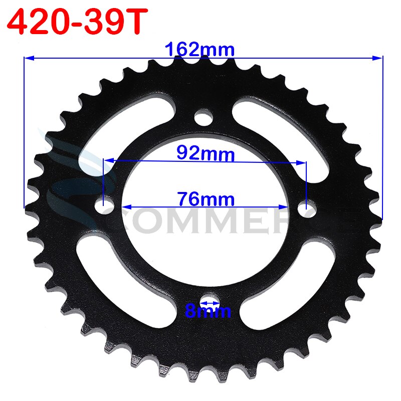 420/428 Chains 35T/37T/39T/41T/43T/45T/48T Motorcycle Chain Sprockets Rear Back Sprocket Cog For 110cc 125cc 140cc Dirt Pit Bike: 420-39T