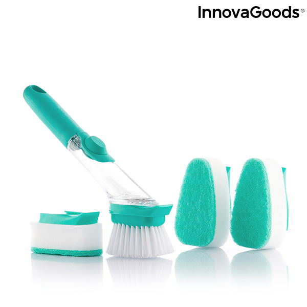 Brosse à récurer avec poignée et distributeur de savon Cleasy InnovaGoods