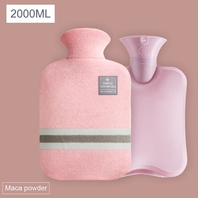 Śliczne ciepłe worek na wodę napełnianie wodą worek na ciepłą wodę na ciepłe ręce i nogi brzucha utrzymuj ogrzewacz dłoni Hot Kawaii bidon: makafen2000ml