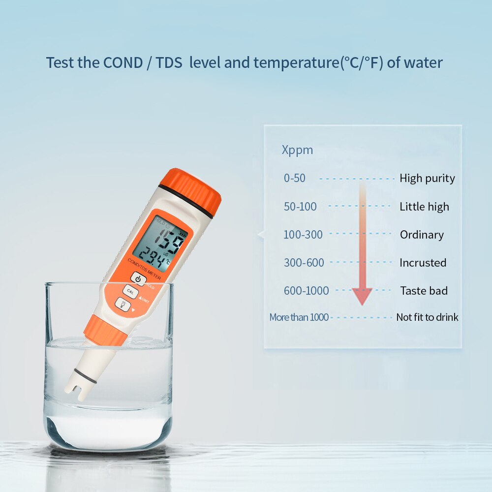 3 in 1 Water Tester Pen Type Conductivity Meter TDS / COND TEMP Analyzer Total Dissolved Solid Temperature