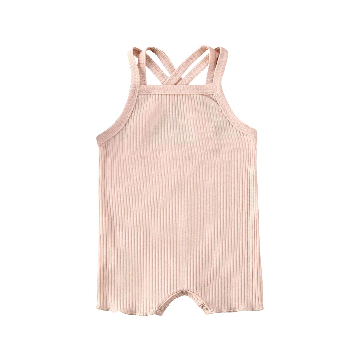Wallarenear 0-18M Baby Zomer Kleding Baby Kids Jongen Meisje Baby Romper Jumpsuit Katoen Outfits Set Geribbeld Solid kleding: D / 3M