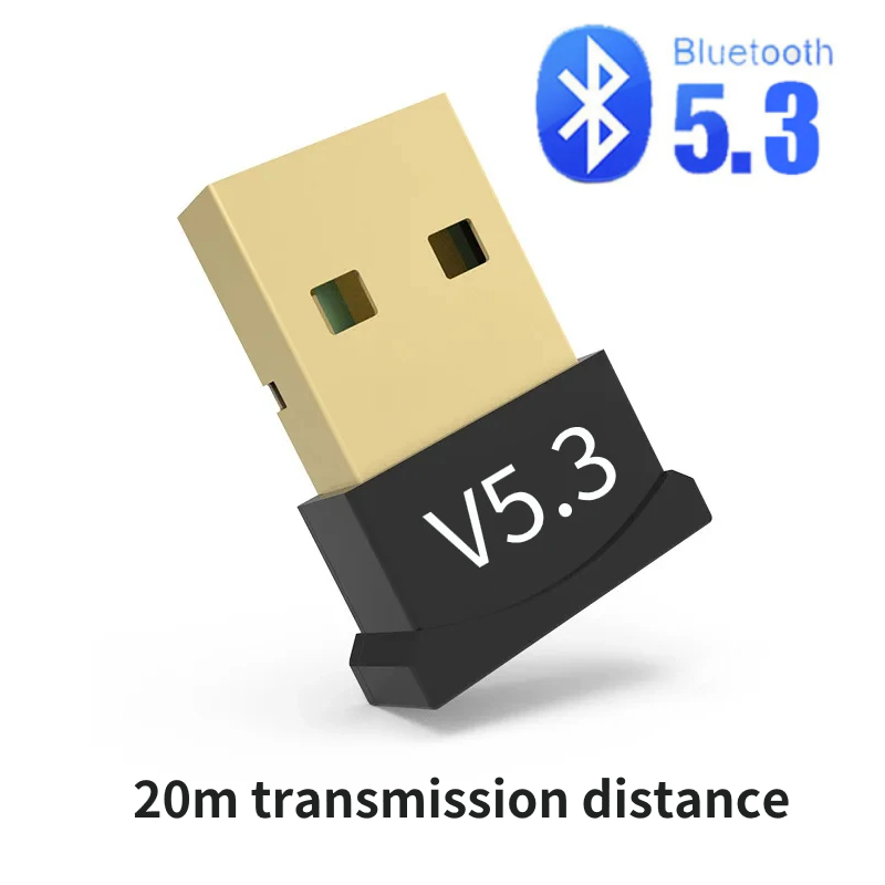 150m Bluetooth 5.4 USB Adapter 5.3 Dongle Driver Free for Windows 11/10/8.1 Mouse Keyboard Audio Receiver Transmitter Bluetooth: Brown