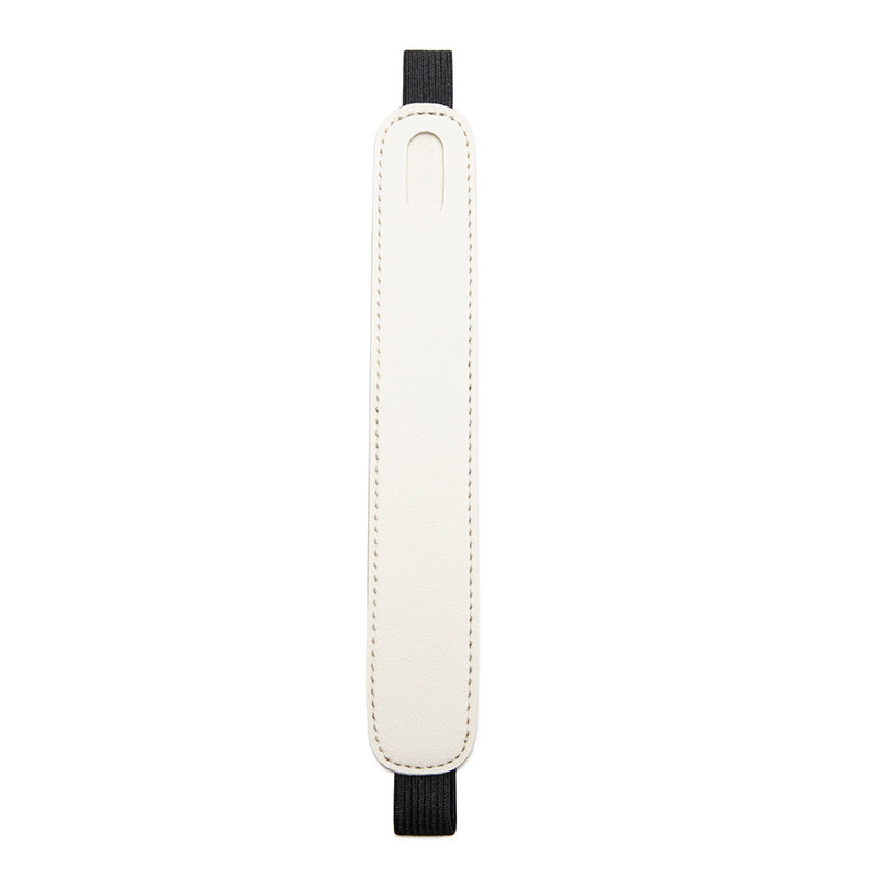 Notepad pen case with elastic band, flat pen case, pen plug, capacitor, touch screen pen storage, anti loss cover: WHITE