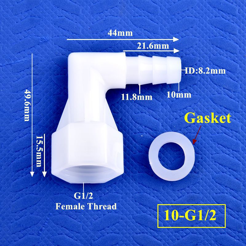 5~200Pcs G1/2 To 4~25mm Elbow Connector Garden Water Nozzle Aquarium Tank Elbow Adapter Irrigation Internal Thread Hose Joints: WHITE / 1/4''