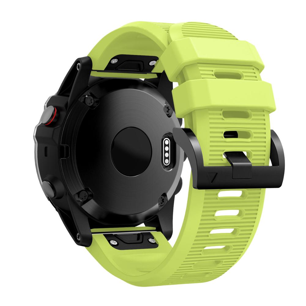 Voor Garmin Fenix 6X Mode Horloge Band Siliconen Band Voor Garmin Fenix 5X Quick Release Strap Voor Garmin Fenix 5X Plus Bands: green