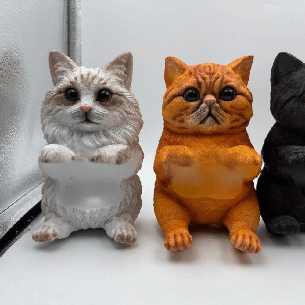 Soporte de papel higiénico 3D con forma de gato, instalación sencilla, portarrollos realista montado en la pared, multifuncional, ahorro de espacio