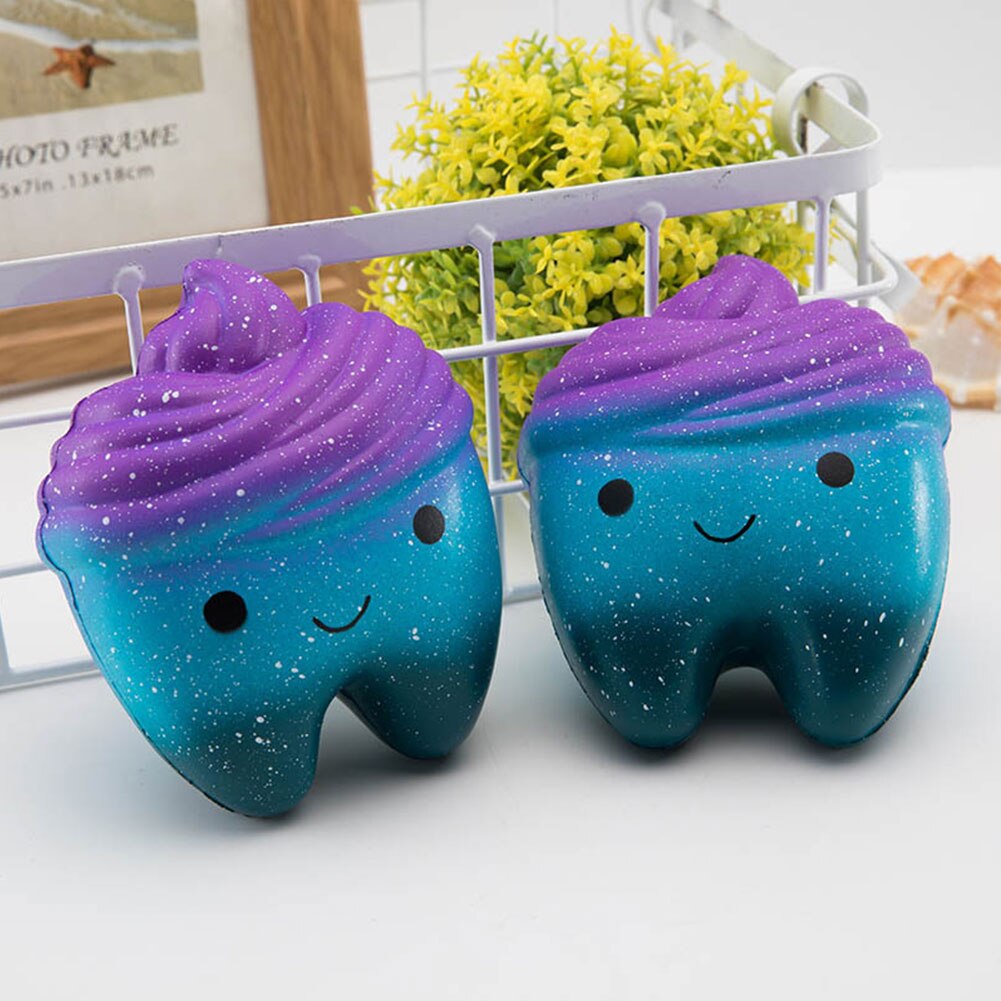 Leuke Kleurrijke Tand Squishyed Langzaam Stijgende Squeeze Stress Reliever Speelgoed Kid Leuke En Populaire Speelgoed Super Leuke Tand Stijl