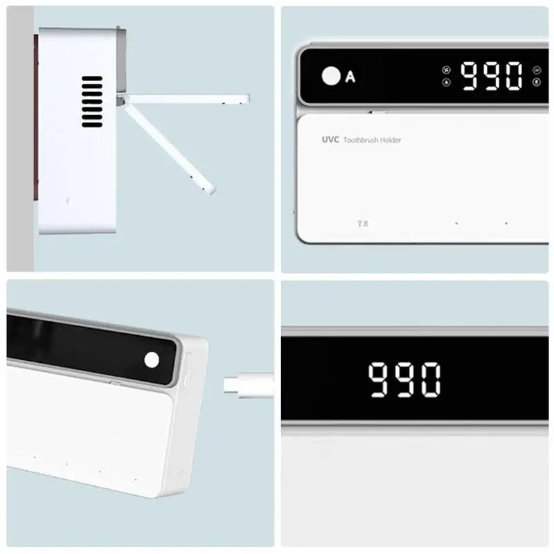 UV-tandenborstelhouder Oplaadbare sneldrogende tandenborstel Scheermesopslagsterilisator met LED-display Badkameraccessoires
