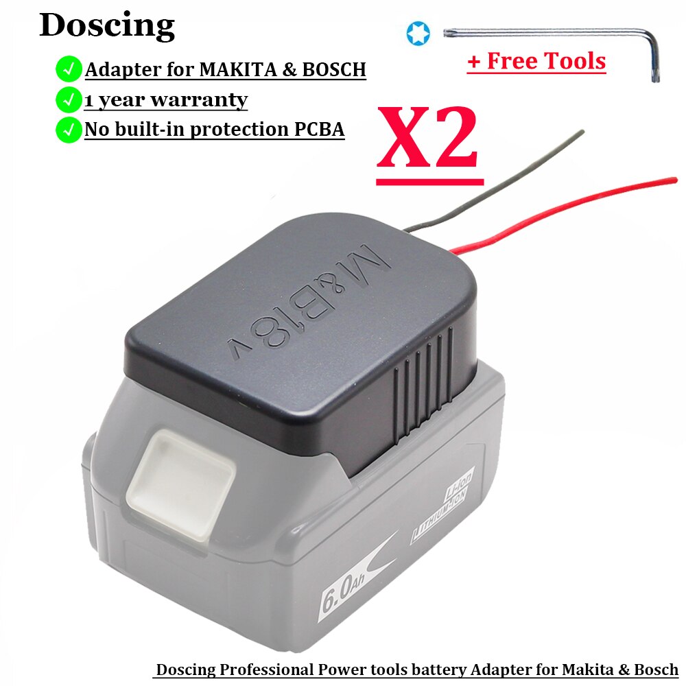 Power Opladen Adapter Voor Makita & Bosch 18V Li-Ion Batterij Mount Connector Adapter Voor BL1830 BL1840 BL1860 BAT609: 2Pcs