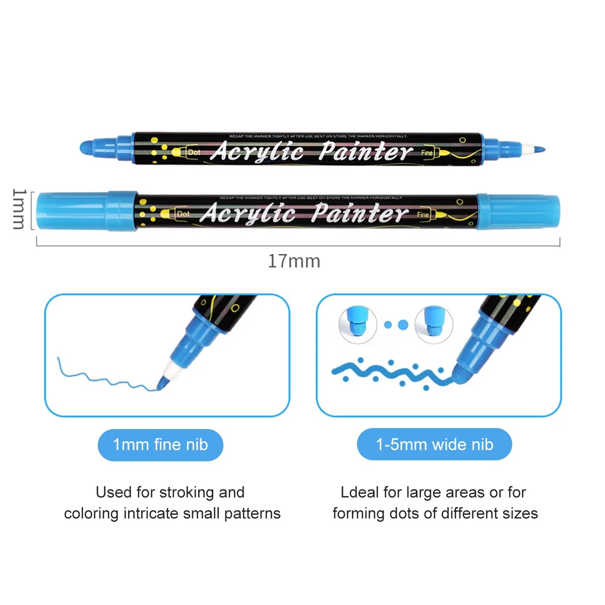 Marqueur acrylique Gouache à Double extrémité 12/24/36 couleurs, pigment étanche, marqueur Graffiti pour bricolage, fournitures de bureau et scolaires