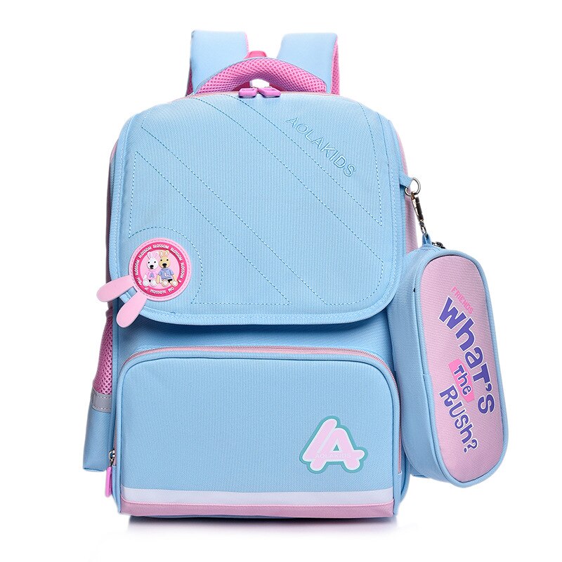 Kids Orthopedische School Backpcak Waterdicht Kinderen Schooltassen Jongens Meisjes Schooltassen Basisschool Rugzak Mochilas Infantil: sky blue