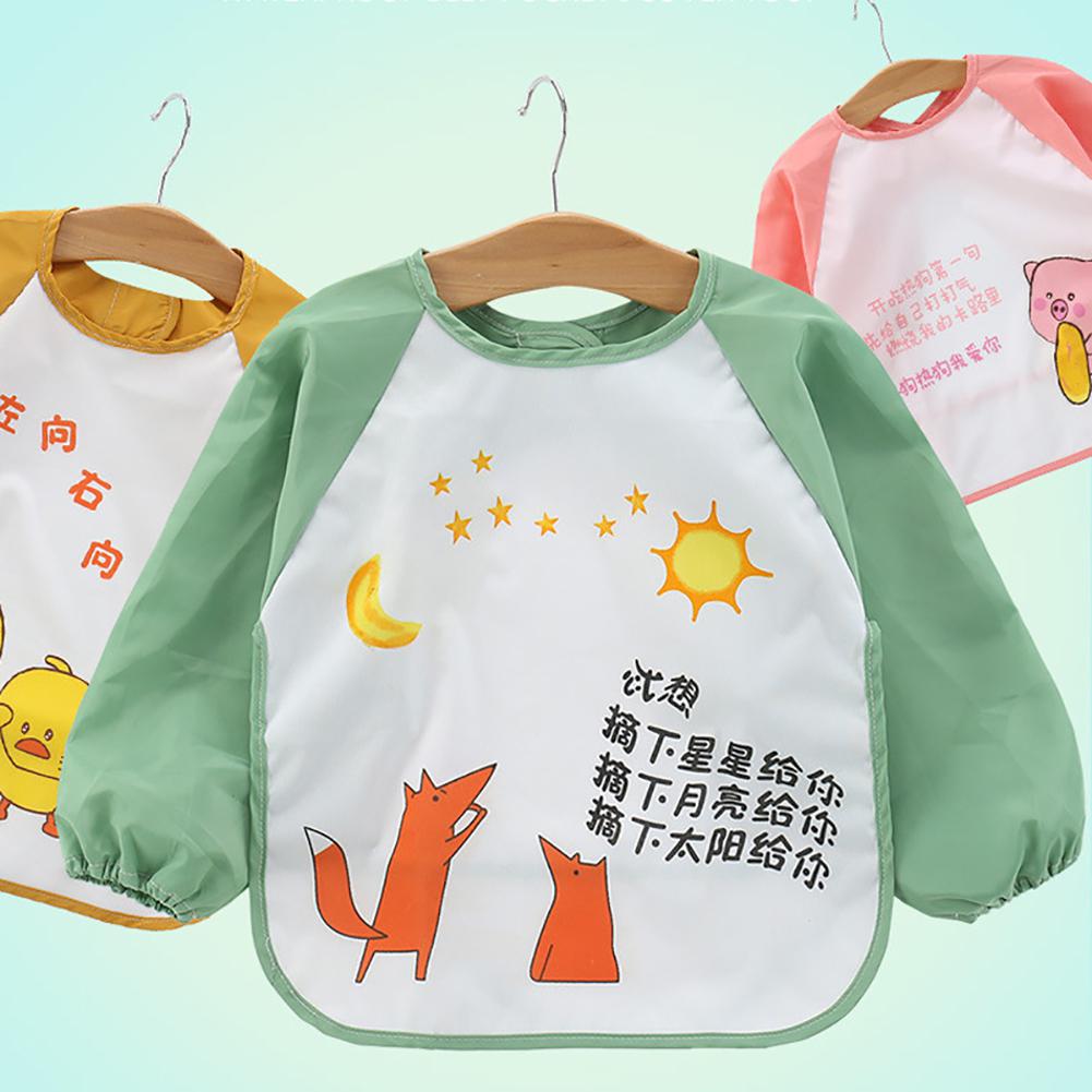 Kuulee Crianças Verão Dos Desenhos Animados Vestidos de Padrões Bebê Comer Bib Bib Impermeável