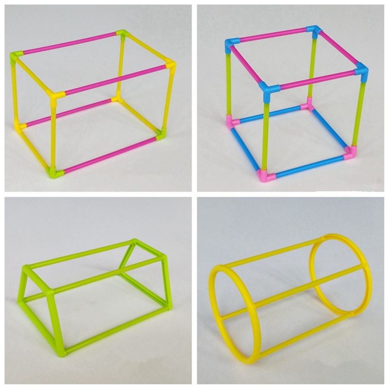 Byggesett med 3d geometriske former for barn matematikk geometri pedagogisk leke