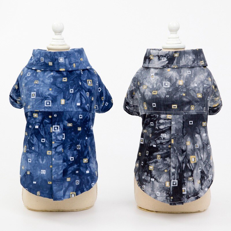 Dog England Plaids Shirts dog Cotton Gentleman Summer Beach Vest Short Sleeve Vest Short Sleeve Pet Clothes Dog T Shirt Tops