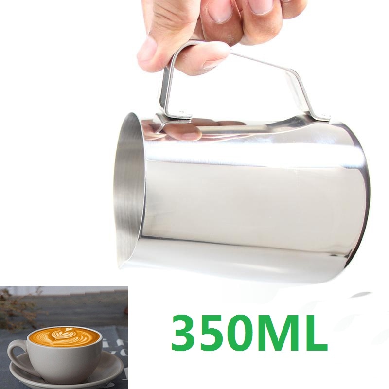 Jarra de leche de 350ml, de Metal, de acero inoxidable, guirnalda, taza de café, café Espresso italiano de lujo, jarro para espuma de leche, tazas de humeante jarra