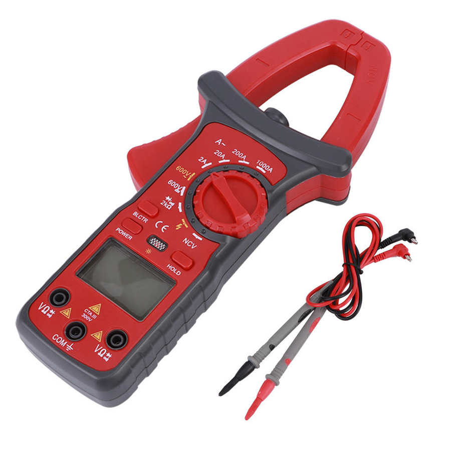 Digital Clamp Multimeter Accurate Ammeter Meter Electrician Repair Tool AC 1000A 9V