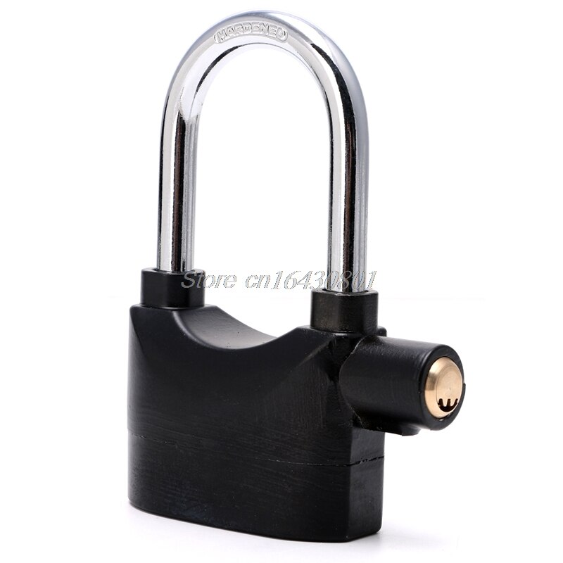 Waterproof Siren Alarm Padlock Alarm Lock for Motorcycle Bike Bicycle Perfect Security with 110dB Alarm Pad locks Long Style BK