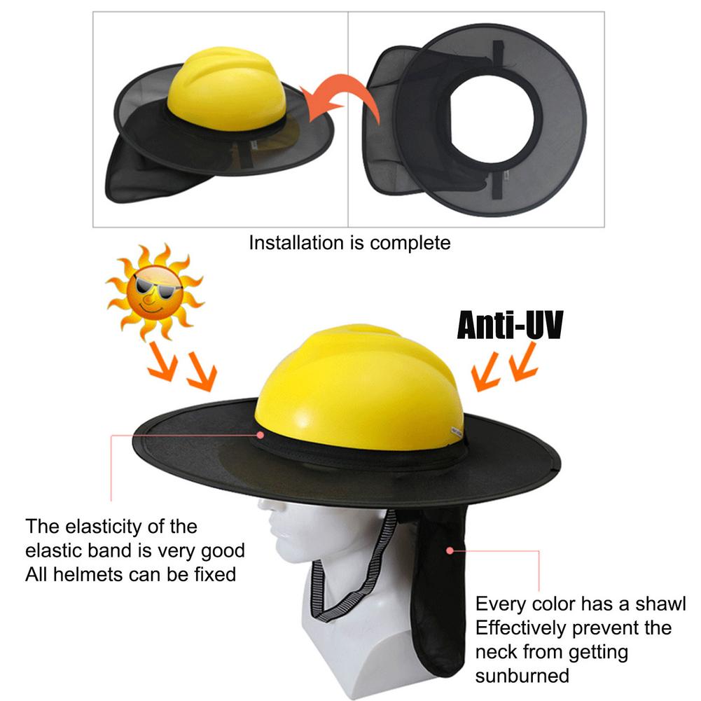 Sunshade Helmet Sun Shade Outdoor Construction Safety Hard Hat Device Neck UV Protector Work Hard Hat Full Brim Mesh Sunshade