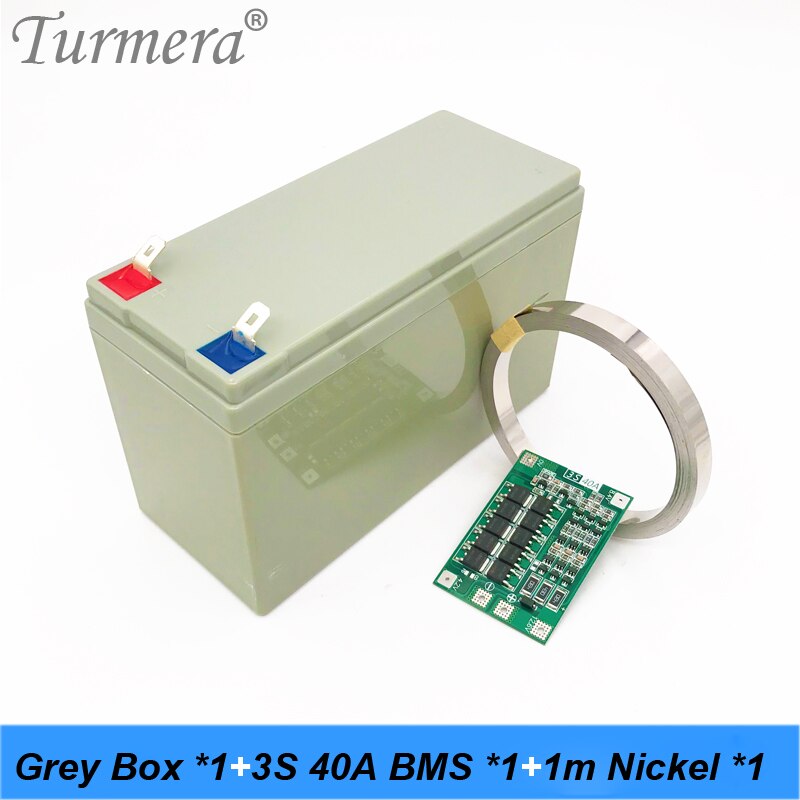 Turmera 12V Batterij Doos Li-Ion Batterij Storage Case 3X7 Beugel Voor 12V 24V Ononderbroken Power supply En E-Bike Batterij Gebruik: Gray-BMS-Nickel