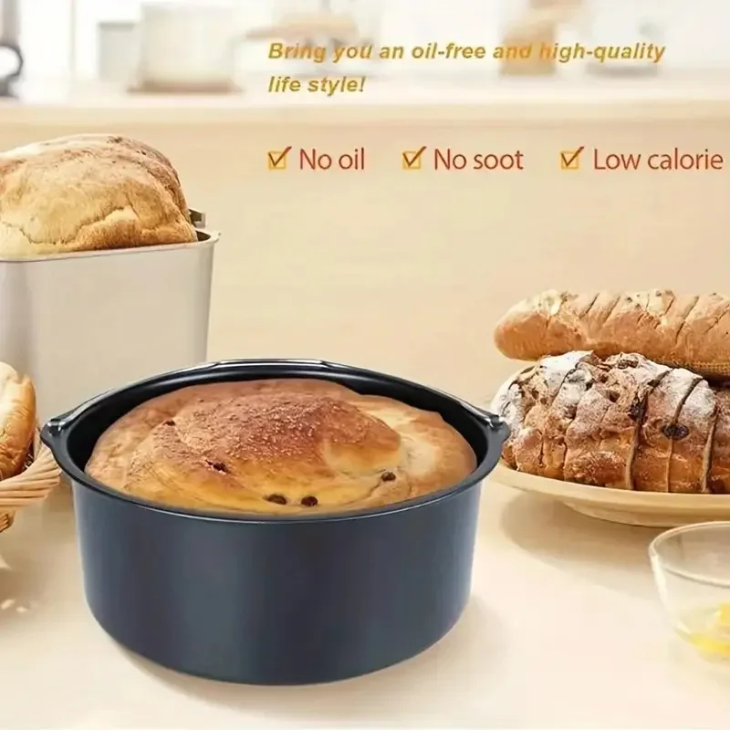6/7/8/9inch Cake Bucket Baking Tray Oven Frying Basket Air Fryer Accessories French Fries Home Pizza Plate Dish Pot Cake Tool