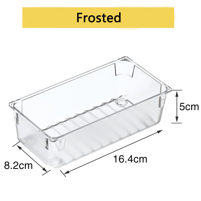 Clear Drawer Organizer Transparent Drawer Divider Storage Box Bins Case for Utensil Cosmetic Groceries Kitchen Tableware: green
