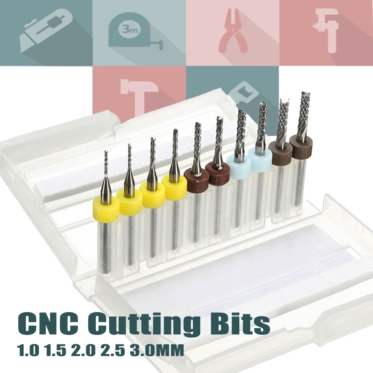 10 stuks mini-printplaatboor, graveerfrees, frees,... – Vicedeal
