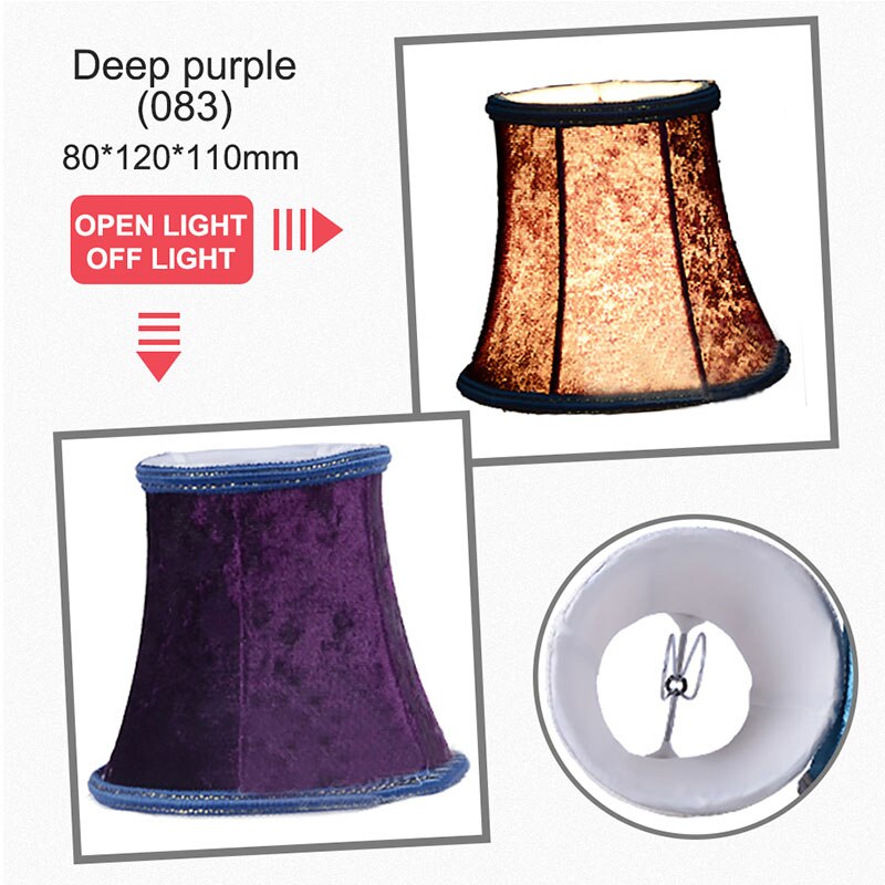 Art déco Lint abat-jour Style nordique lampe couverture pour E14 cristal lustre bougie lampe abat-jour pour chambre salon: Deep purple