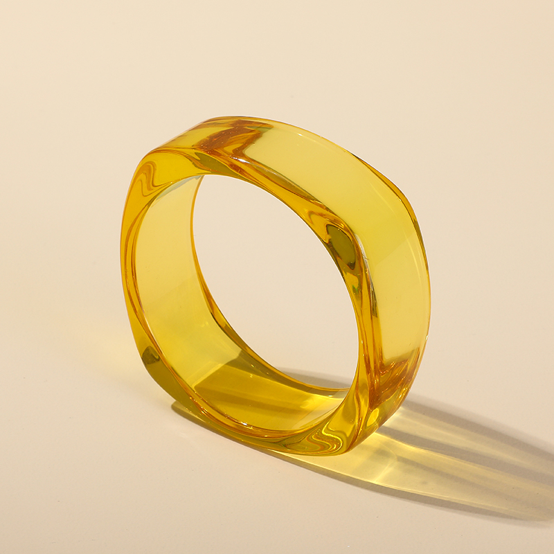 Nuovo braccialetto acrilico trasparente alla moda per donna Braccialetti da festa in resina Braccialetti con ciondoli firmati Regali di gioielli per ragazze: Rosa colore Oro