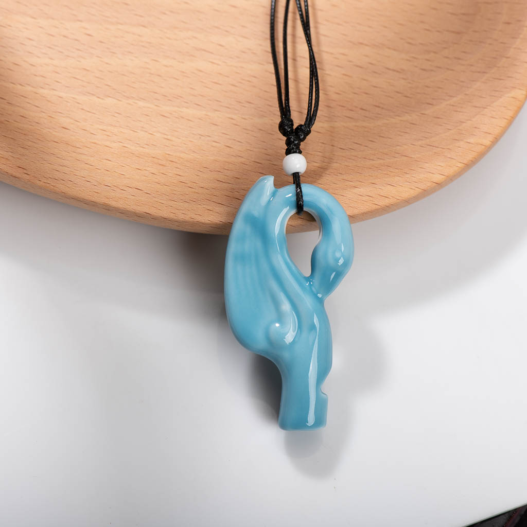 Collier en Céramique Inspiré du Dessin Animé pour Enfant, Parfait pour Amis et Étudiants, X410: Zinc bleu