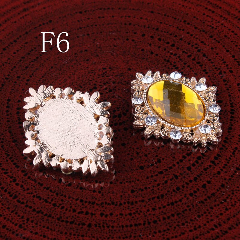 120 stuks/partij 18 kleuren bling paardenoog decoratieve platte kristalknopen voor haaraccessoires metalen strass-knopen voor knutselwerkjes: F6