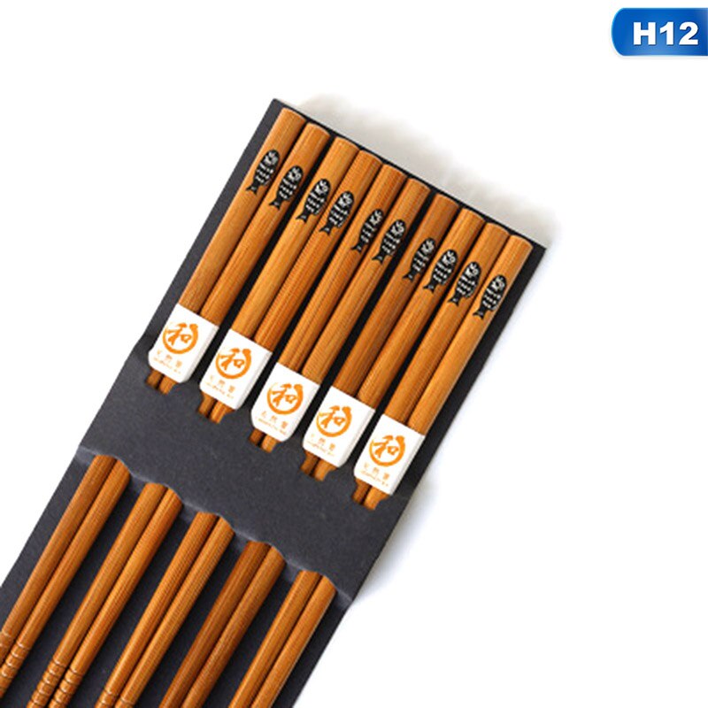 5 Pair Chopsticks Handmade Bamboo Japanese Natural Wood Chopsticks Sushi Food Multi Color Wooden Chopsticks Reusable: H12
