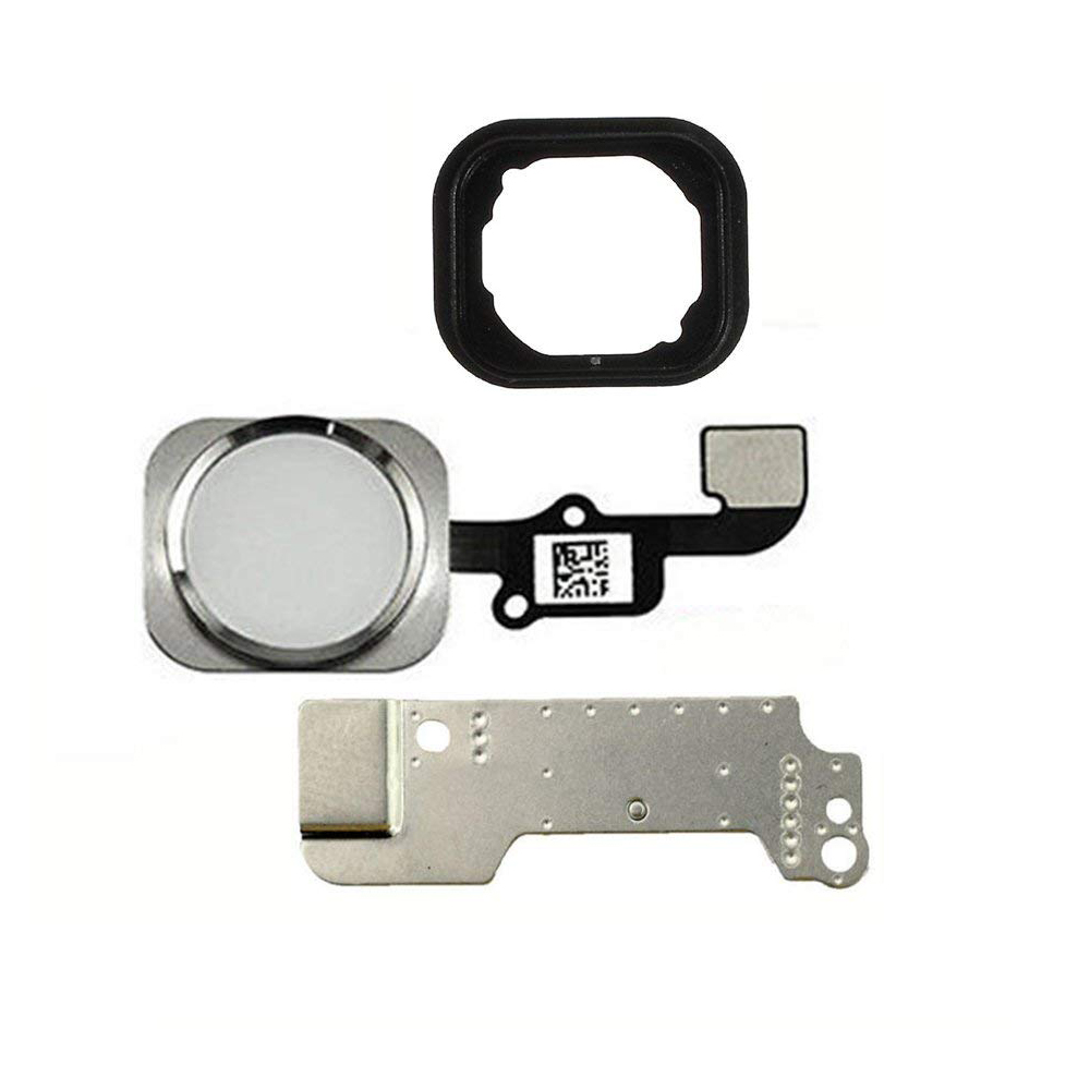 Lot de 4 connecteurs Flex pour Iphone 6 6 Plus, bouton d'accueil, assemblage de câbles flexibles avec anneau en caoutchouc, pièce de rechange