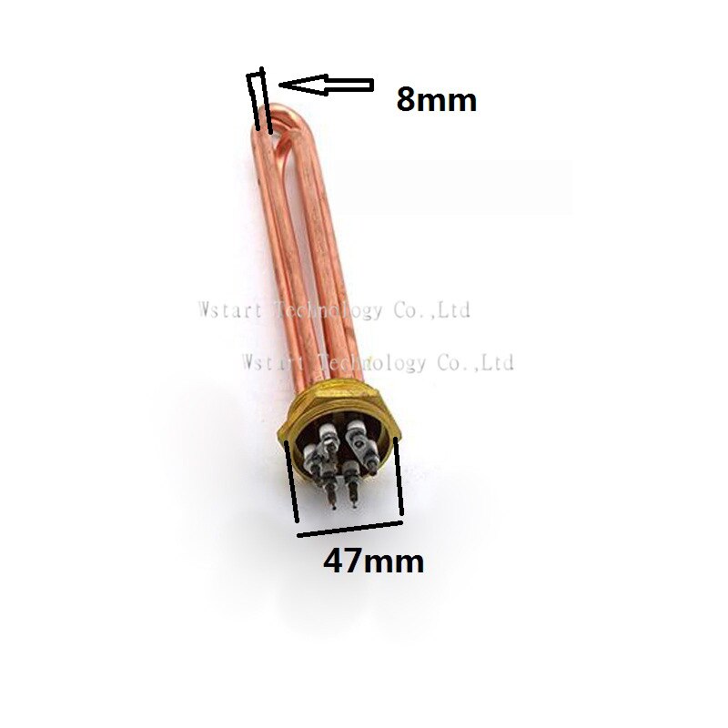 red copper 220V 6KW Heating Element U Shaped DN40 Electric Heating Tube Heater for Water Tank
