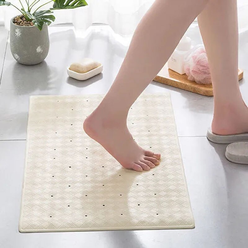 Rubber Material Bathroom Anti-slip Mat Shower Room Floor Mat Home Bathroom Waterproof Foot Pad Can Massage Anti-fall Mat: color 1 / About 40x70cm