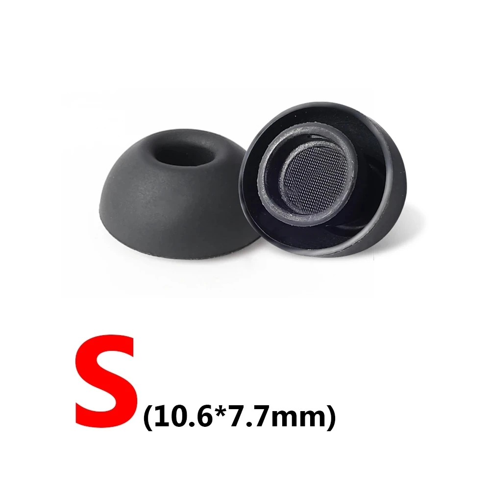 Almohadillas de repuesto para AirPods Pro 1st 2nd, almohadillas de goma de silicona, tapa de auriculares, accesorios de Gel XS/S/M/L, color blanco: S / Gris oscuro