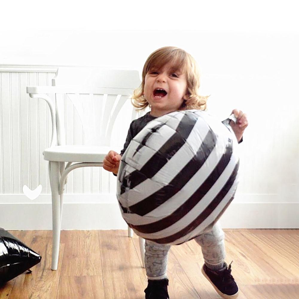 5pcs 18inch Black and White Stripe Foil Balloon Bi... – Vicedeal