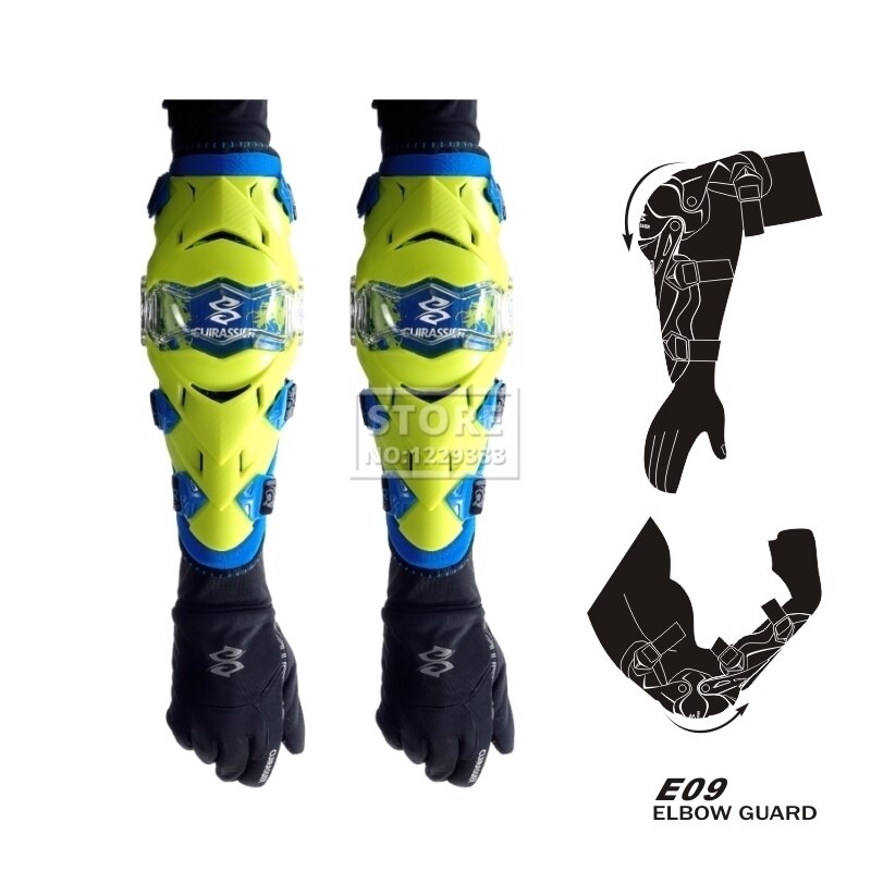 Motorcycle Protection Motocross Elbow Pads Motorcycle Elbow Guard Kneepads Moto Equipement Racing Riding Dirt Bike Protection: E09 ElbowPads Lemon