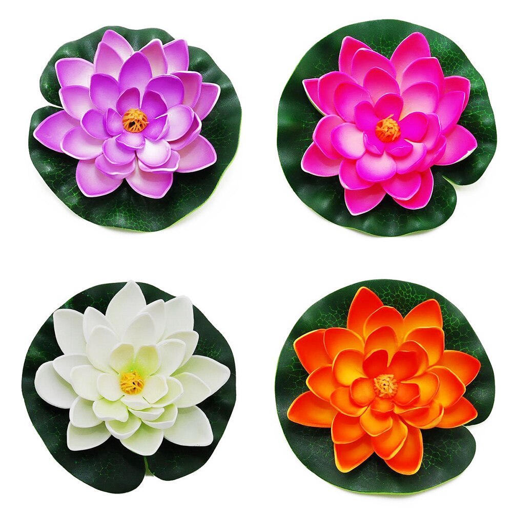 Toulifly 5 stuks waterlelieplanten, vijverplanten, kunstvijverdecoratie, drijvende bloemen, kunstmatige waterlelies voor aquarium, terras, tuin, zwembad, tuin, vijver (wit