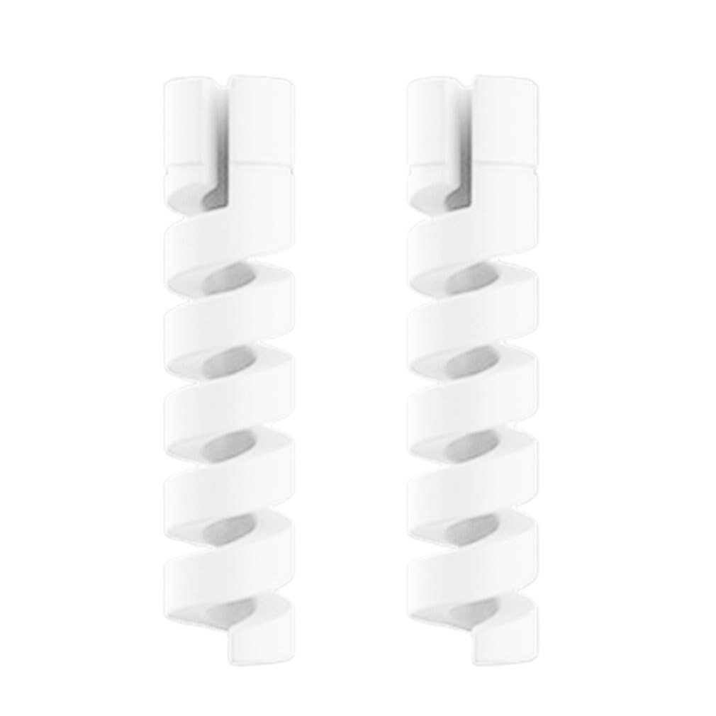 2-10Pcs Cable Protector Winder Wire Cord Organizer Cover for iphone USB Charger Cable Cord Spiral USB Cable Protection: 2pcs white