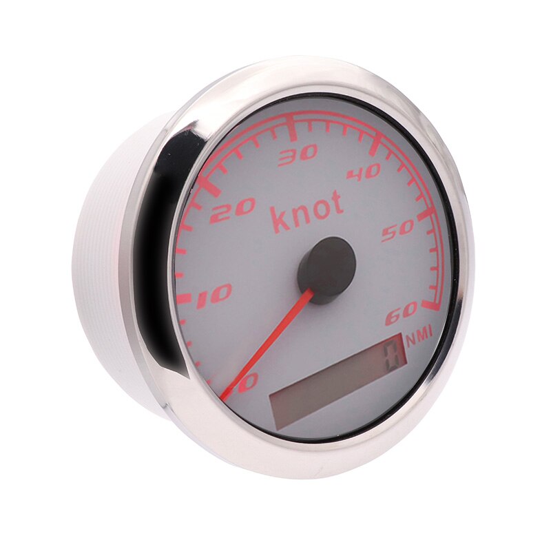 Medidor de velocímetro para coche, odómetro de 60 nudos sin Antena GPS con retroiluminación roja, apto para barco, motocicleta, impermeable, 85mm