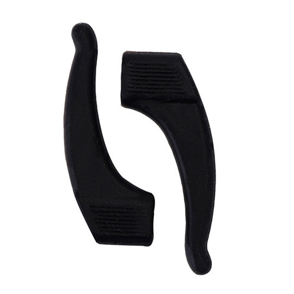 1Pairs Eyewear Anti Slip Siliconen Oorhaak Tempel Tip Houder Ogen Bril Accessoires Effen Kleur Anti Slip Oor Haken siliconen: Black