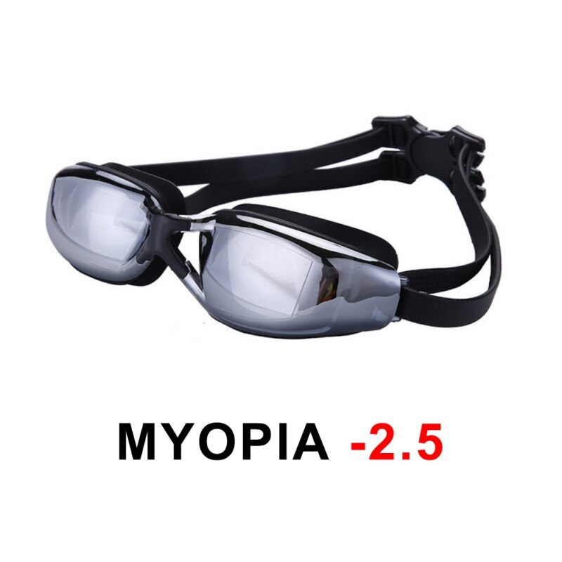 Swimming Glasses Myopia Women Men Anti Fog Silicone Waterproof Swim Pool Eyewear Optical Diving Goggles: -2.5